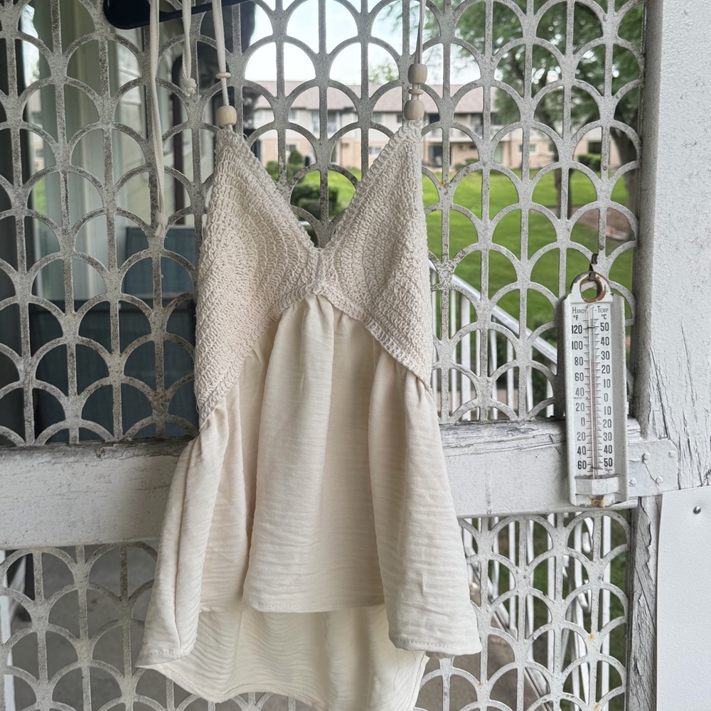 Crochet Cream Tank Top